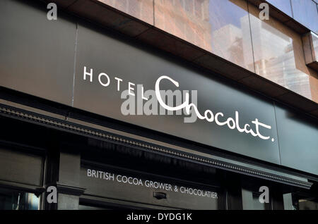 Hotel Chocolat negozio di cioccolato in Moorgate. Foto Stock