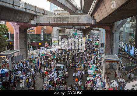 Bangkok, la città, la Thailandia, Asia, dimostrazione, downtown, expressway, mercato, persone, politico, Foto Stock