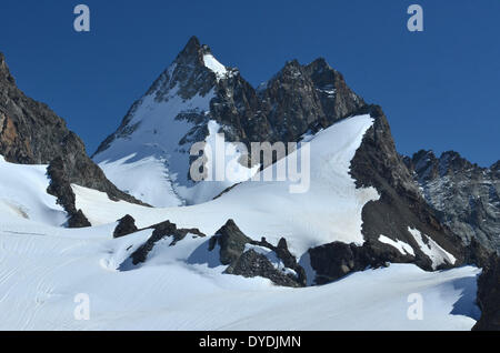 Svizzera Europa Svizzera Vallese Wallis alpi montagne alpine picchi Europa sport natura ghiaccio estate sul ghiacciaio Zermatt ferpecle Foto Stock