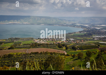 Vista sul mare di Galilea - Lago di Tiberiade, Israele. Foto Stock
