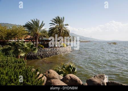 Vista sul mare di Galilea - Lago di Tiberiade, Israele. Foto Stock