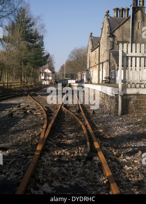 A scartamento ridotto ferroviario turistico in Alston,Cumbria, la più alta città mercato in Inghilterra Foto Stock