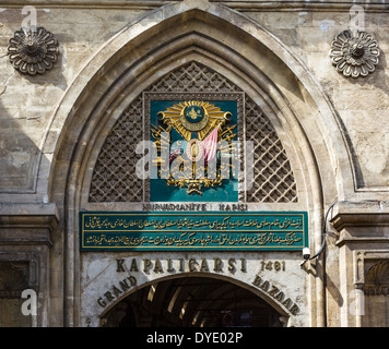 Ingresso al Grand Bazaar(Kapaliçarsi), Istanbul, Turchia Foto Stock