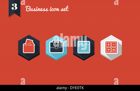 Set di design piatto icone per Business Corporation e di gestione. Illustrazione Vettoriale file stratificata per operazioni di editing semplici. Foto Stock
