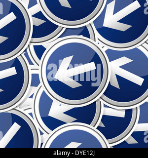 Scheda del traffico - stile sticker collection con ombra. Foto Stock