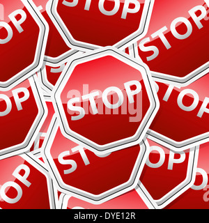 Scheda del traffico - stile sticker collection con ombra. Foto Stock