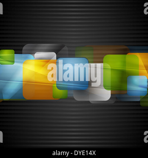 Quadratini luminosi nel buio di sfondo a strisce. Eps vettoriali 10 Foto Stock