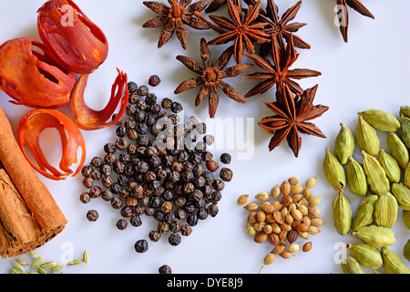 Un assortimento di spezie del Kerala Foto Stock