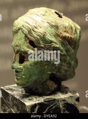 Antico romano busto in bronzo. Barcellona. Spagna 2013 Foto Stock