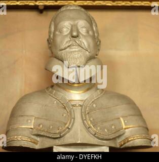 Busto di Sir Thomas Lucy 1600. Politico inglese con link a William Shakespeare Foto Stock