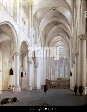 L interno della chiesa di Santa Caterina, Utrecht' da Pieter Jansz 1636 A.D. Foto Stock