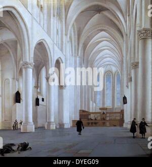 L interno della chiesa di Santa Caterina, Utrecht' da Pieter Jansz 1636 A.D. Foto Stock