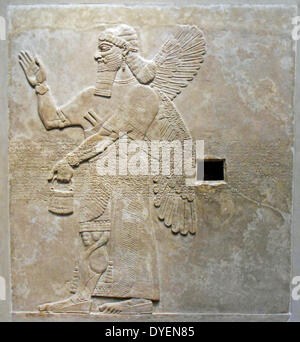 Pannello di rilievo: Neo-Assyrian Data ca. 883-859 A.C. Mesopotamia, Nimrud (antica Kalhu) Assiro Foto Stock