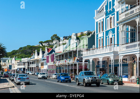 Città di Simon, case in stile vittoriano su St George Street , Western Cape, Sud Africa Foto Stock