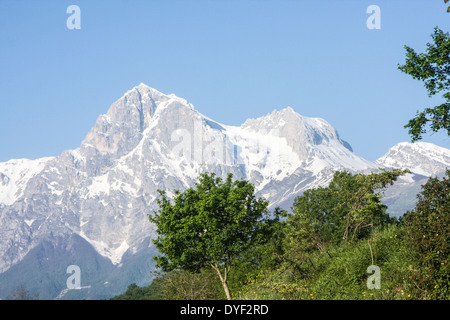 Il Gran Sasso d'Italia un picco di montagna in Italia centrale Foto Stock