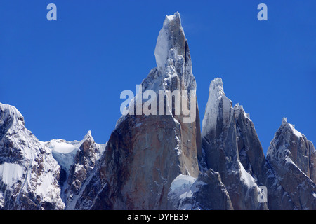 Cerro Torre, Torre Egger, Torre Standhardt. Los Glaciares Nat. Parco, Argentina Foto Stock