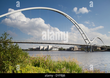 La Infinity Bridge, Stockton-on-Tees, Inghilterra Foto Stock