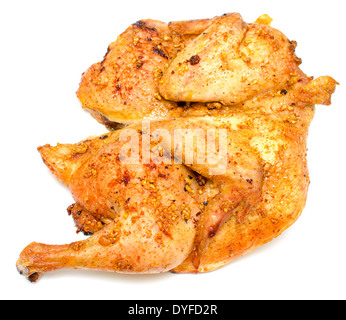 Pollo alla griglia isolata su bianco Foto Stock