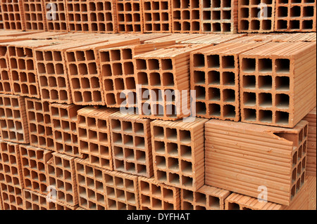 Clay Muratura blocchi di costruzione Foto Stock