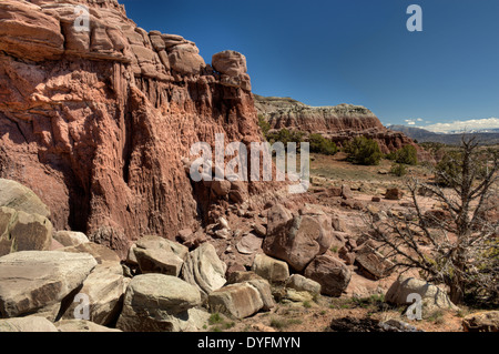 Fango colorato- e clay-pietre di Wasatch formazione ad ovest di Debeque, Colorado nel bacino Piceance Foto Stock