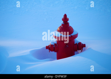 Idrante di fuoco in snow drift. Foto Stock