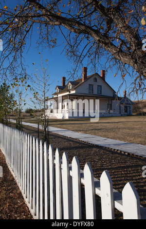 Stati Uniti d'America, North Dakota, Mandan, Fort Abraham Lincoln del Parco Statale di Custer, Casa del tenente Col George Custer Foto Stock