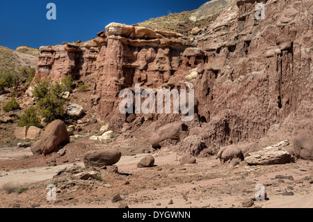 Fango colorato- e clay-pietre di Wasatch formazione ad ovest di Debeque, Colorado nel bacino Piceance Foto Stock