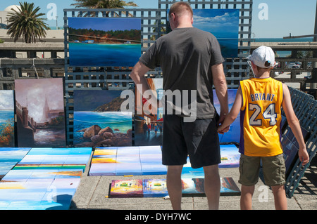 Mercato di domenica a St Kilda sulla Port Phillip Bay, Victoria, Australia Foto Stock