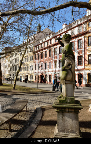 Dresden Neustadt, Fußgängerzone Hauptstrasse Foto Stock