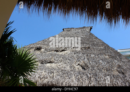 Palm col tetto "palapas' al Quinta Real Hotel, punta diamante, Acapulco, Messico Foto Stock