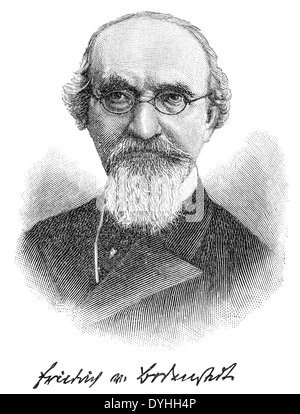Ritratto di Friedrich Martin von Bodenstedt, 1819 - 1892, scrittore tedesco, Foto Stock