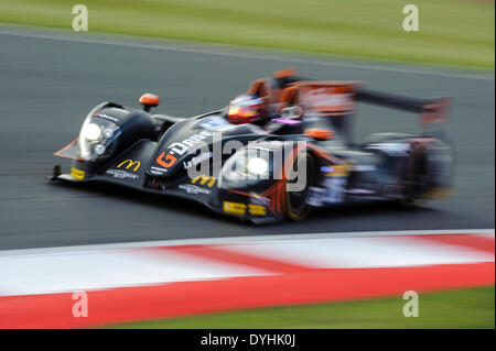 Northampton, Regno Unito. Xviii Apr, 2014. #26 G-Drive Racing Morgan - Nissan di Roman Rusinov (RUS), Olivier Pla (FRA), Julien Canal (FRA) in azione al round 1 del 2014 FIA World Endurance Championship dal circuito di Silverstone. Credito: Azione Sport Plus/Alamy Live News Foto Stock