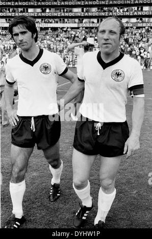 03.06.1970. Messico. La Coppa del Mondo di calcio finals 1970 a Leon. Germania verus Marocco a Leon. Gerd Muller e Uwe Seeler Foto Stock