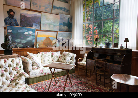 Interno di Claude Monet della casa di Giverny, Normandia, Francia. Foto Stock