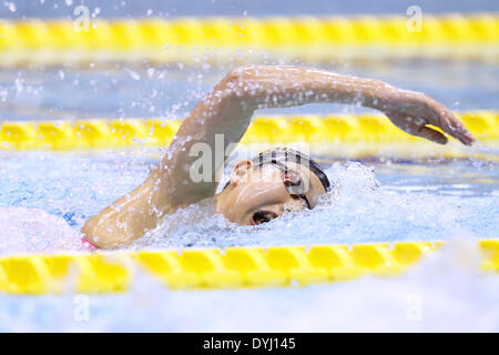 Tatsumi International Piscina, Tokyo, Giappone. Xi Apr, 2014. Chihiro Igarashi, Aprile 11, 2014 - Nuoto : Giappone nuotare 2014 Donne 200m Freestyle a Tatsumi International Piscina, Tokyo, Giappone. © AFLO SPORT/Alamy Live News Foto Stock