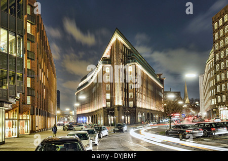 Chilehaus Kontorhausviertel im in der Altstadt von Hamburg, Deutschland, Europa Foto Stock