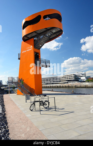 Aussichtsturm punto di vista am Baakenhafen in der Hafencity von Hamburg, Deutschland, Europa Foto Stock