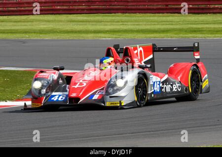 Silverstone, UK. Xix Apr, 2014. Thiriet da TDS Racing Morgan-Nissan pilotato da Pierre Thiriet, Ludovic Badey e Tristan Gommendy nel corso della prima tornata del Parlamento Le Mans Series da Silverstone. Credito: Azione Sport Plus/Alamy Live News Foto Stock