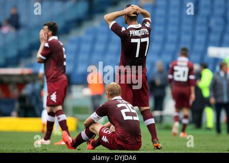 Roma, Italia. Il 19 aprile 2014. Campionato Italiano di serie A. 33° MATCH LAZIO VS Torino Olympic Stadium nella città di Roma, Italia. Credito: marco iacobucci/Alamy Live News Foto Stock