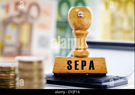 Stempel mit der Aufschrift SEPA Foto Stock