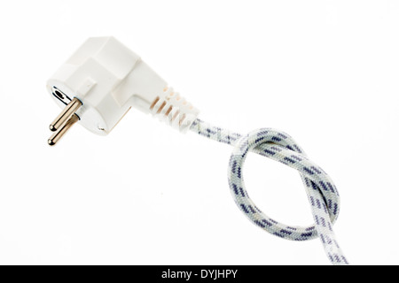 Il connettore di una linea elettrica di alimentazione, Stecker einer elektrischen Strom Leitung, Buegeleisen; Foto Stock