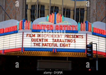 Los Angeles, Stati Uniti d'America. Xix Apr, 2014. 20 Aprile 2014: Evento Speciale di Quentin Tarantino di 'l'odioso otto' nel centro di Los Angeles' uniti artista teatro. Credito: Robert Landau/Alamy Live News Foto Stock