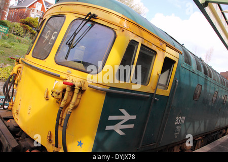 Vecchio British Rail locomotiva diesel Classe motore 33 ora utilizzato sulla ferrovia a Swanage Dorset originariamente costruito nei primi anni sessanta Foto Stock