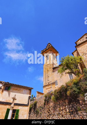 Chiesa di Valldemossa a Maiorca, isole Baleari, Spagna Foto Stock