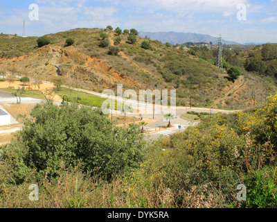 Una vista delle splendide colline intorno a La Cala de Mijas sulla Costa Del Sol Foto Stock