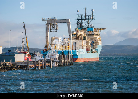 Una barca da pesca nel porto di Eden, Nuovo Galles del Sud, Australia. Foto Stock