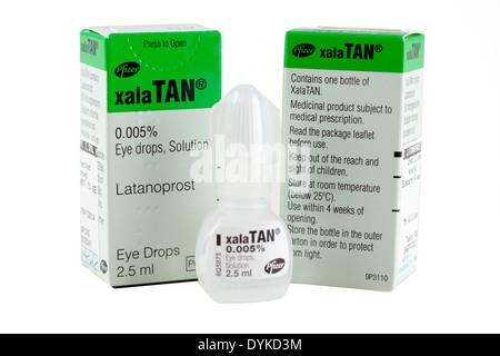 Confezioni da 2,5 ml Xalatan Latanoprost collirio soluzione dalla Pfizer Foto Stock