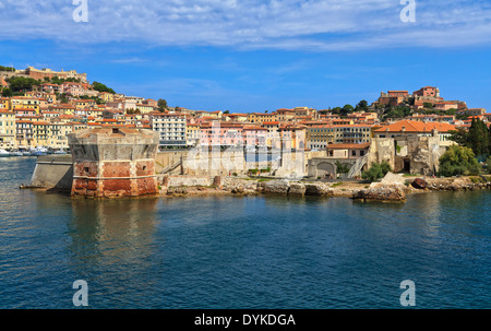 Portoferraio dal mare, Elab isola, Toscana, Italia Foto Stock