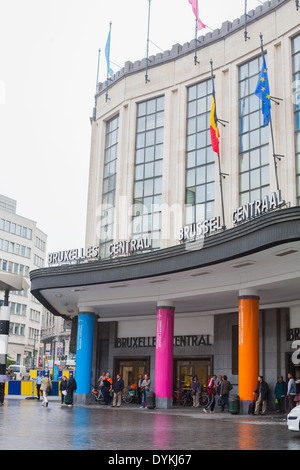 Bruxelles Stazione Ferroviaria Centrale della voce principale Foto Stock