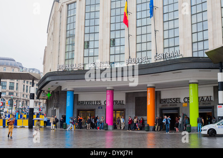 Bruxelles Stazione Ferroviaria Centrale della voce principale Foto Stock